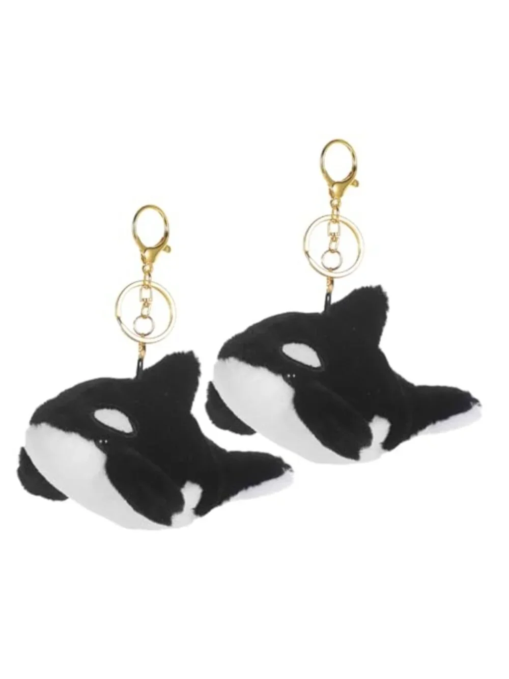 2pc Plush Whale Keychain Set Stuffed Animal Bag Charm PP Cotton